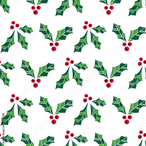 vector white happy christmas misteltoe allover seamless pattern background