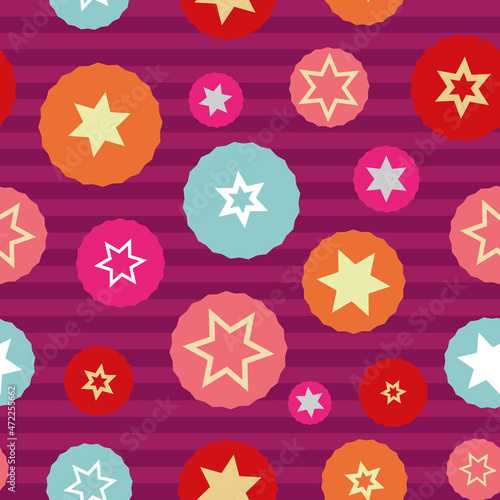 vector basic stars allover pink stripe seamless pattern background