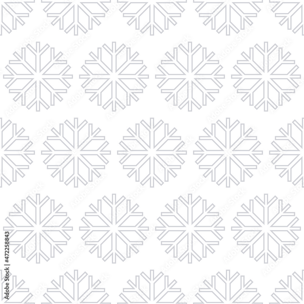 Grey outlined snowflakes vector seamless pattern background for winter design.
Grey outlined snowflakes vector seamless pattern background for winter design.