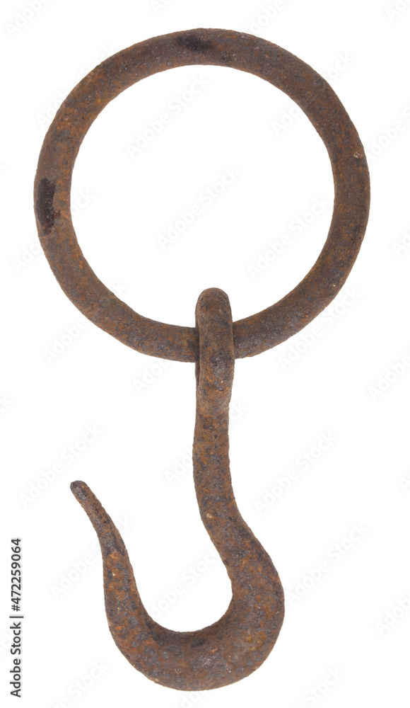 Rusty metal hook isolated on white background. Rusty metal hook isolated on white background.