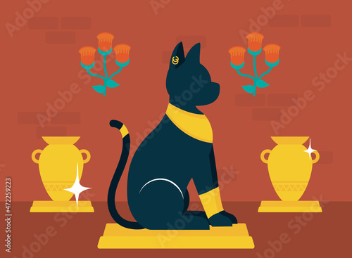 egyptian cat illustration