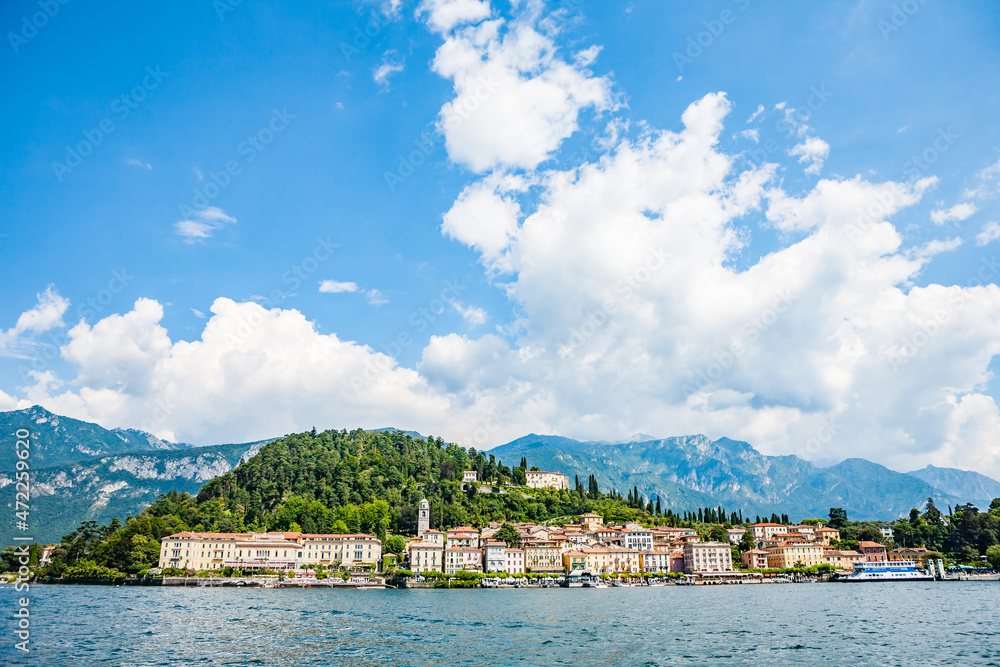 View of Bellagio from the boat-Como lake-Italy