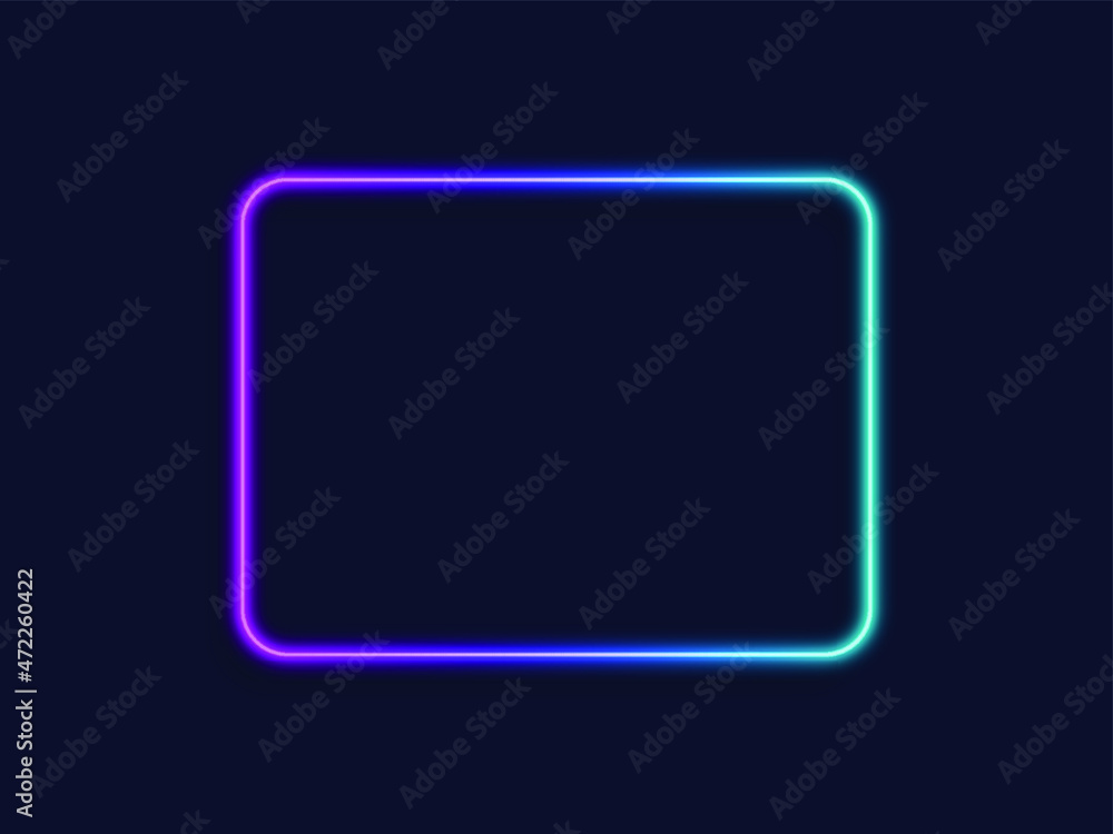 Rectangular shape with curve corners glowing. Rectangular shape with curve corners glowing.