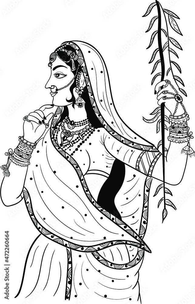Premium Vector  Indian wedding couple maang bharai ceremony vector sketch