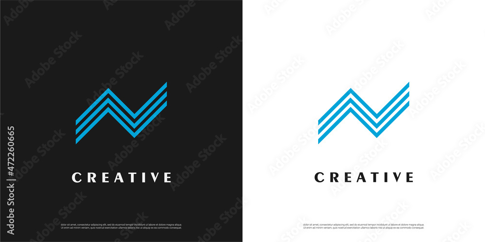 letter N logo line design, Minimalist N initial based vector icon letter N logo line design, Minimalist N initial based vector icon