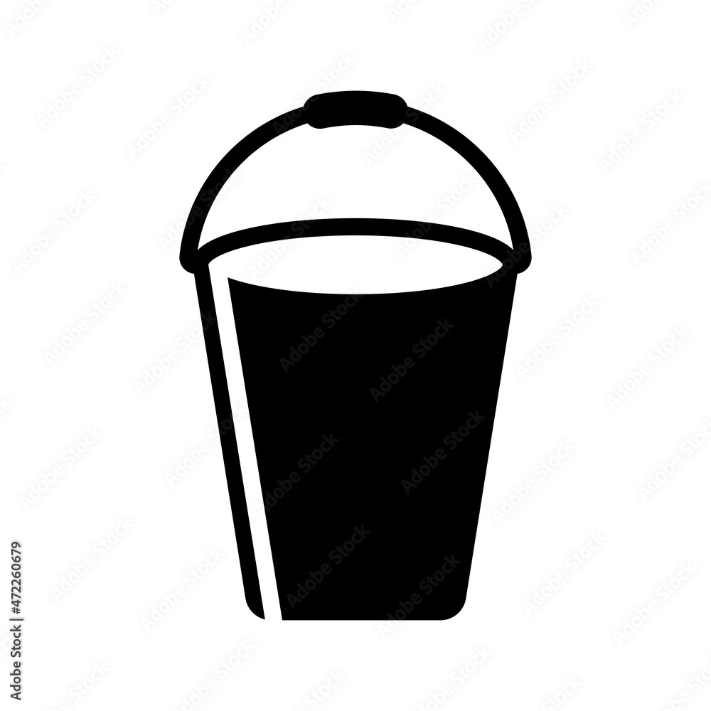 Bucket vector icon on white background. Isolated vector icon. Symbol, logo illustration. Bucket vector icon on white background. Isolated vector icon. Symbol, logo illustration.