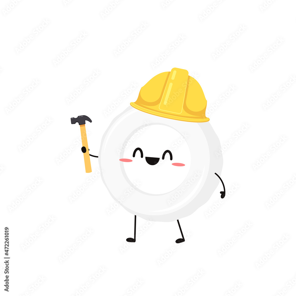 White blood cell character design. White blood cell vector. free space for text. Safety helmet. White blood cell character design. White blood cell vector. free space for text. Safety helmet.