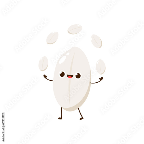 Rice character design. rice vector on white background. Paddy vector.