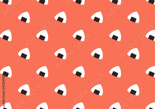 Onigiri pattern wallpaper. Onigiri on pastel background. Onigiri icon.