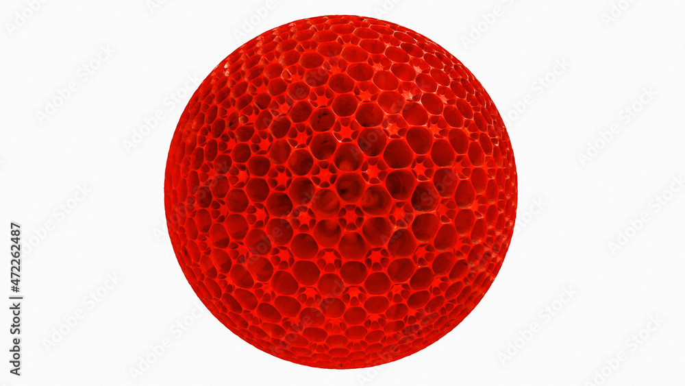 sphere with cutouts and holes on a white background. 3d render illustration sphere with cutouts and holes on a white background. 3d render illustration
