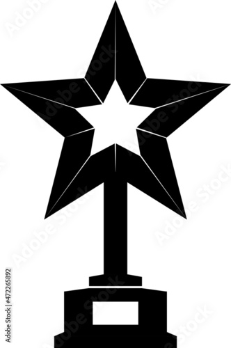 Golden bowl icon in the shape of a star, black silhouette.