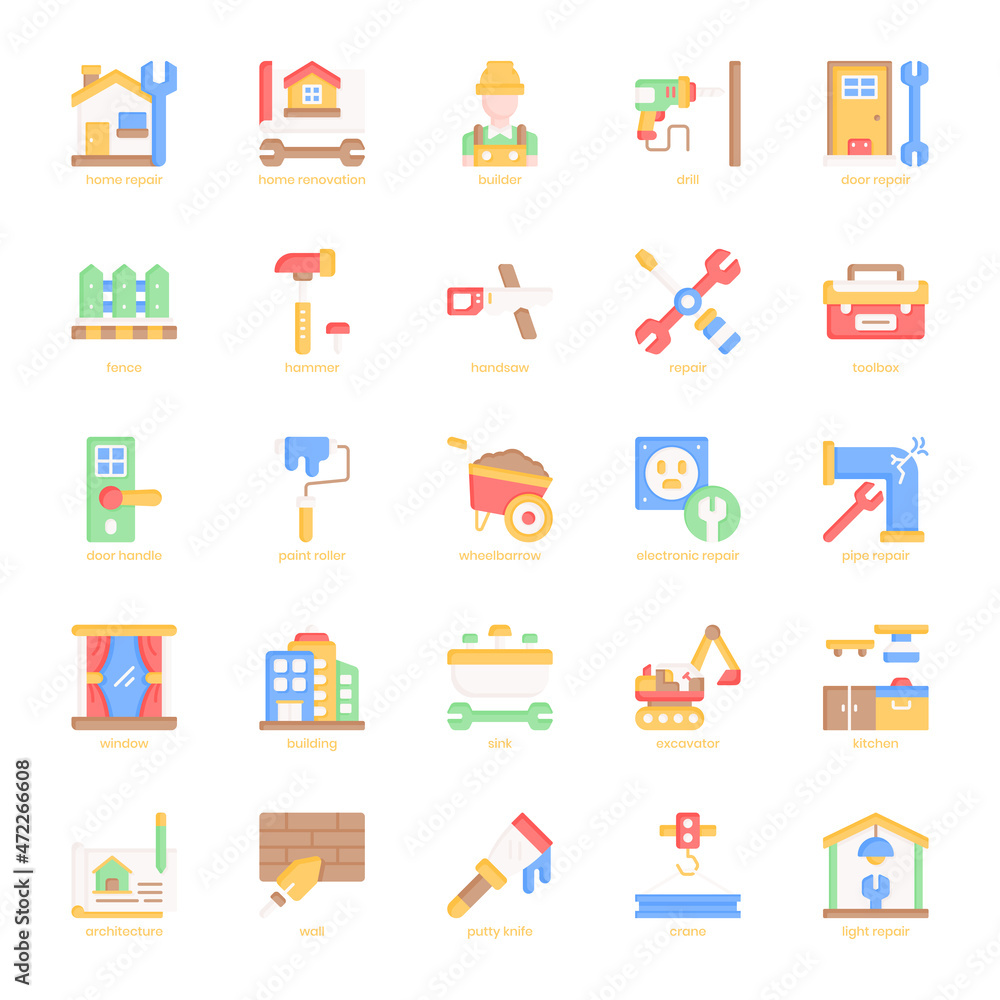 Renovation icon pack for your website design, logo, app, UI. Renovation icon flat design. Vector graphics illustration and editable stroke. Renovation icon pack for your website design, logo, app, UI. Renovation icon flat design. Vector graphics illustration and editable stroke.