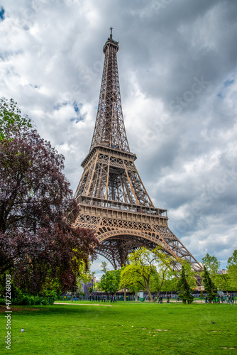View of the Eiffel Tower in Summer, Paris