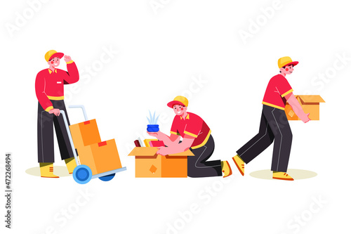 Character Poses Illustration concept. Flat illustration isolated on white background.