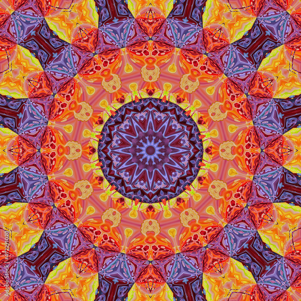 Fototapeta premium Abstract colorful polygonal fractal pattern 