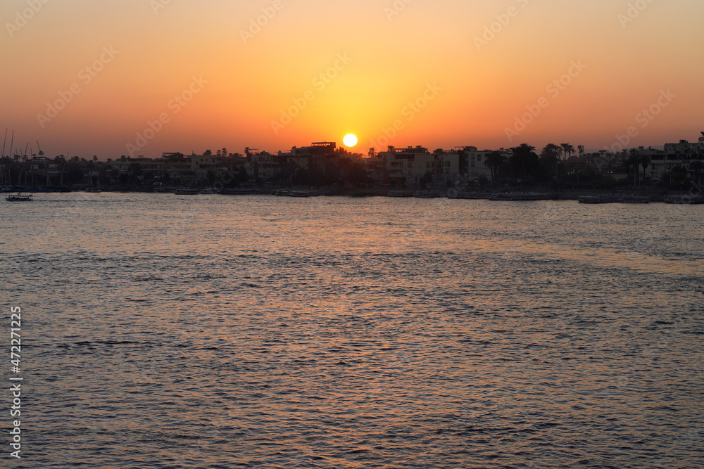 Sunset in Nile river, 2021.
