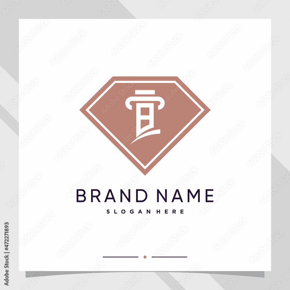 Creative diamond combined law logo design initial letter b Creative diamond combined law logo design initial letter b