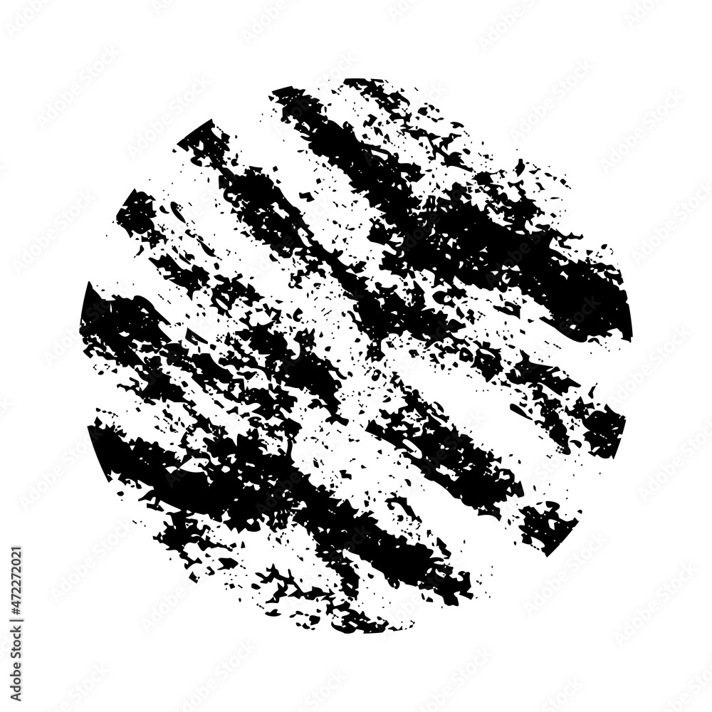 Hand drawn abstract grunge vector circle with charcoal or ink scribble made with rough brush in black monochrome color as a textured design element. Isolated on a white background Hand drawn abstract grunge vector circle with charcoal or ink scribble made with rough brush in black monochrome color as a textured design element. Isolated on a white background