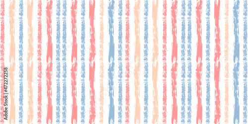 Abstract striped vector pattern in scribble contemporary style in pastel trendy colors as a template for backgrounds, web banners or flyers and textile. Seamless texture