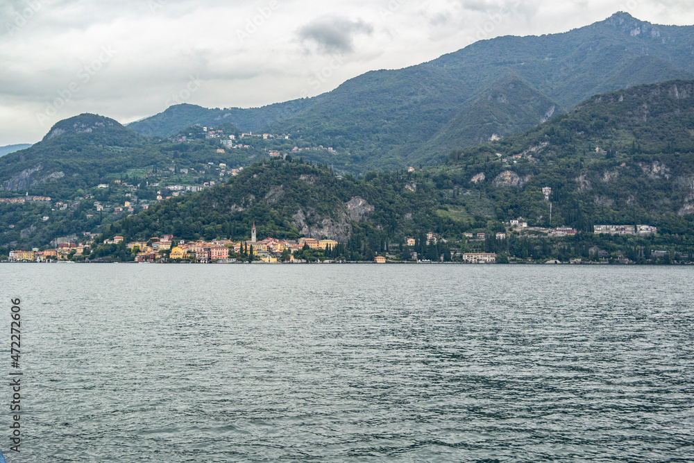 View on Varenna village from Como lake, Lombardy - Italy