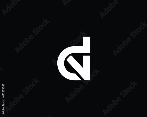Creative Minimalist Letter DV Logo Design , Minimal DV Monogram photo