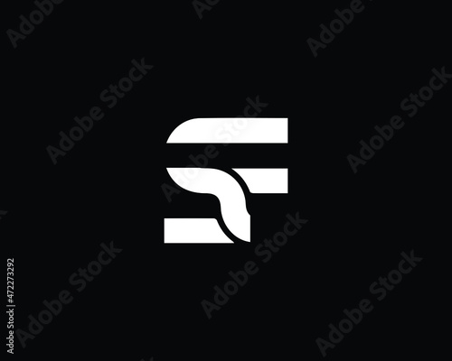 Creative Minimalist Letter SF Logo Design , Minimal SF Monogram