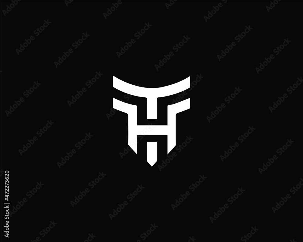 Obraz premium Creative Minimalist Letter TH Logo Design , Minimal TH Monogram