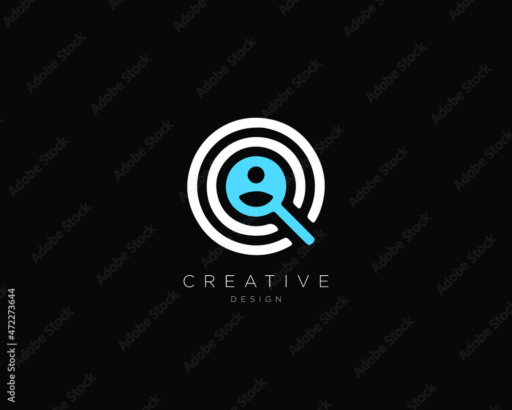 Creative Minimalist Search Icon  Job Finder Logo