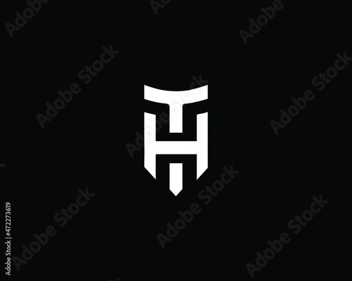 Creative Minimalist Letter TH Logo Design , Minimal TH Monogram