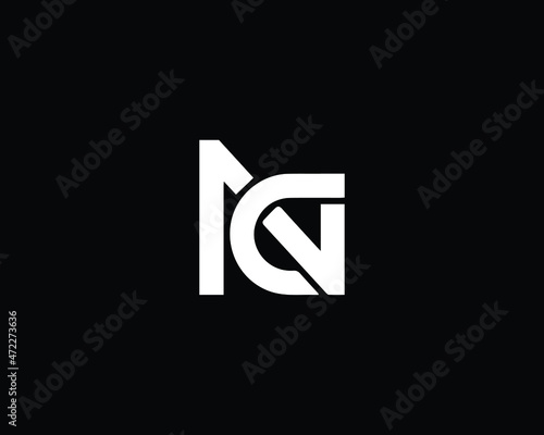 Creative Minimalist Letter NC Logo Design , Minimal NC Monogram