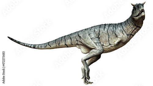 Quadro su tela 3D Rendering Carnotaurus Sastrei Dinosur on White