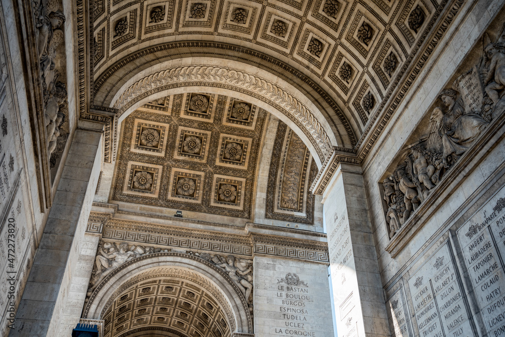 Iconic Arc de Triomphe in Summer in Paris