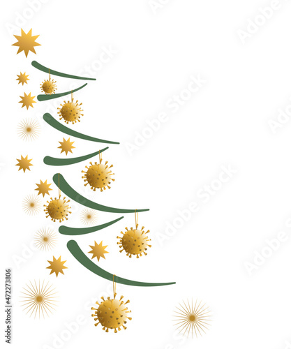 corona weihnachtsbaum gold grün