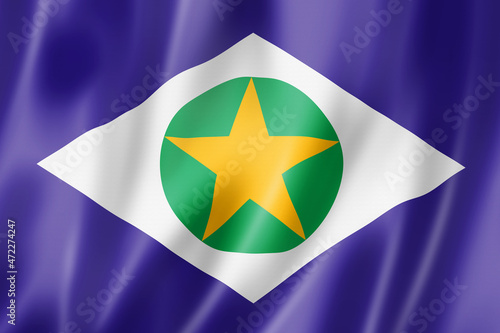 Mato Grosso state flag, Brazil photo