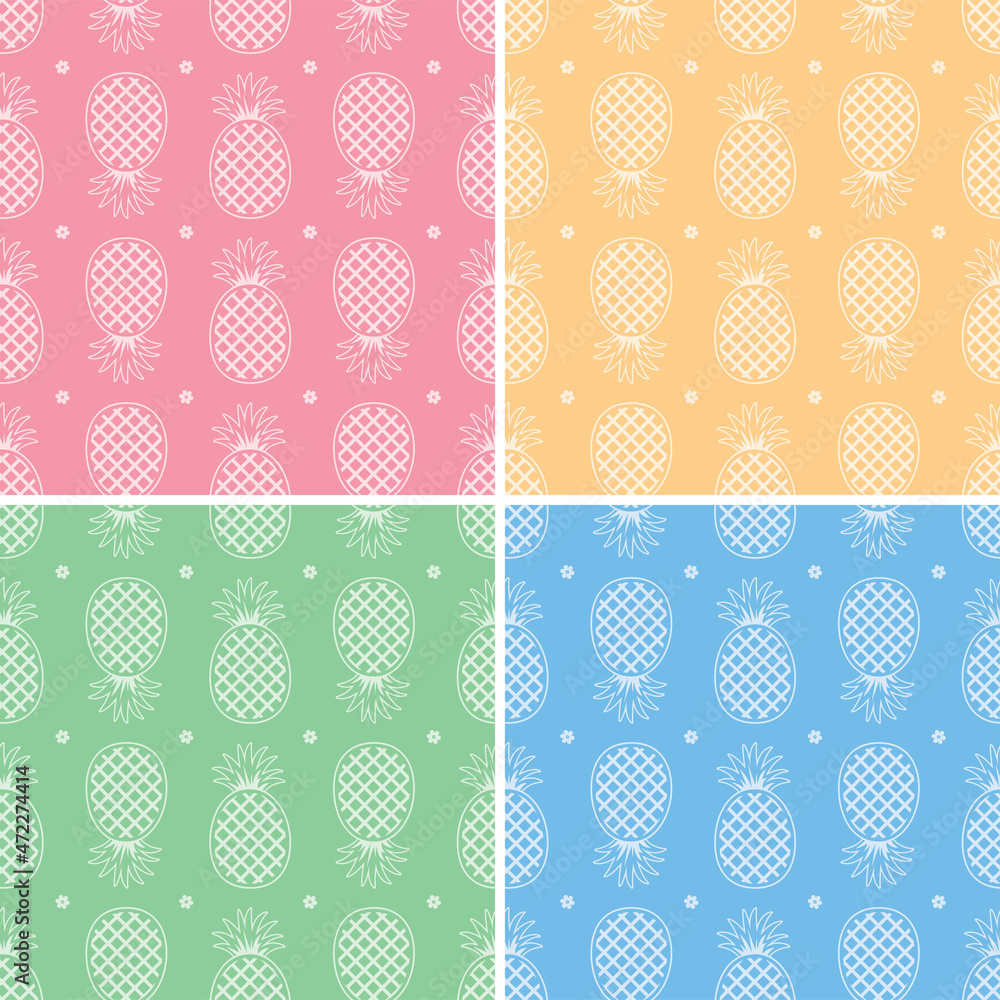 vector collection of seamless repeating pineapple patterns vector collection of seamless repeating pineapple patterns