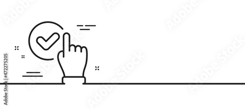 Checkbox line icon. Approve sign. Confirmed click symbol. Minimal line illustration background. Checkbox line icon pattern banner. White web template concept. Vector