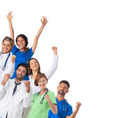 Medical team of happy doctors