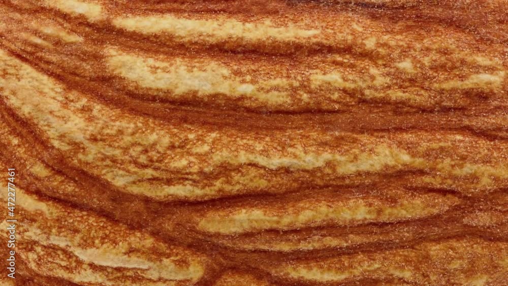 Almonds, nut grain close-up, rotating, macro, top view. Almonds, nut grain close-up, rotating, macro, top view.