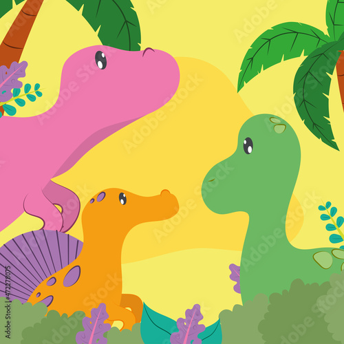 three dinosaurs poster