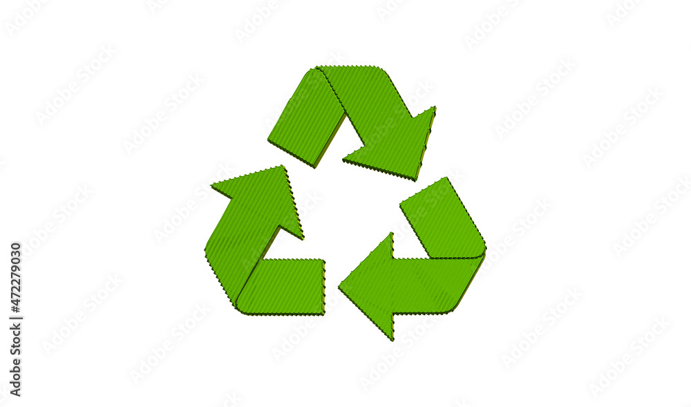 volumetric green recycling sign 3d volumetric green recycling sign 3d