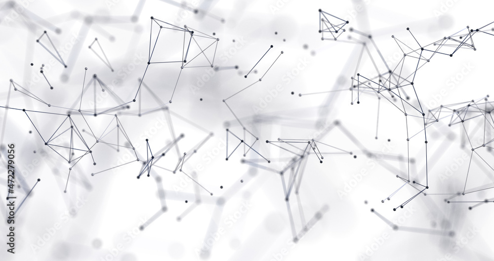 Abstract wave with moving dots and lines. Flow of particles. Cyber technology illustration. 3d rendering Abstract wave with moving dots and lines. Flow of particles. Cyber technology illustration. 3d rendering