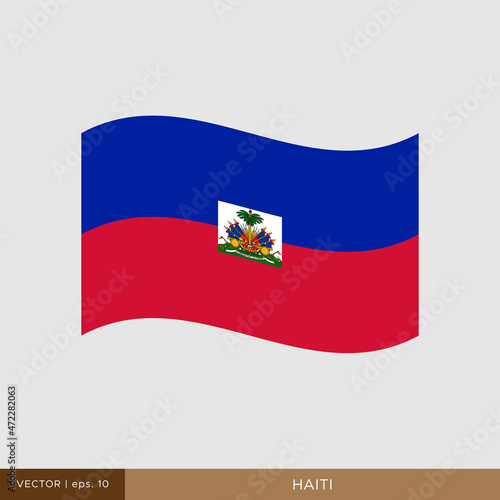 Free Download Waving flag of Haiti vector illustration design template. - GFXLoad