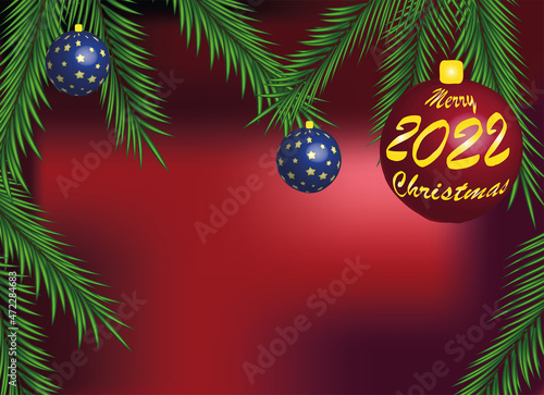Merry Christmas 2022, Holiday greeting card design.