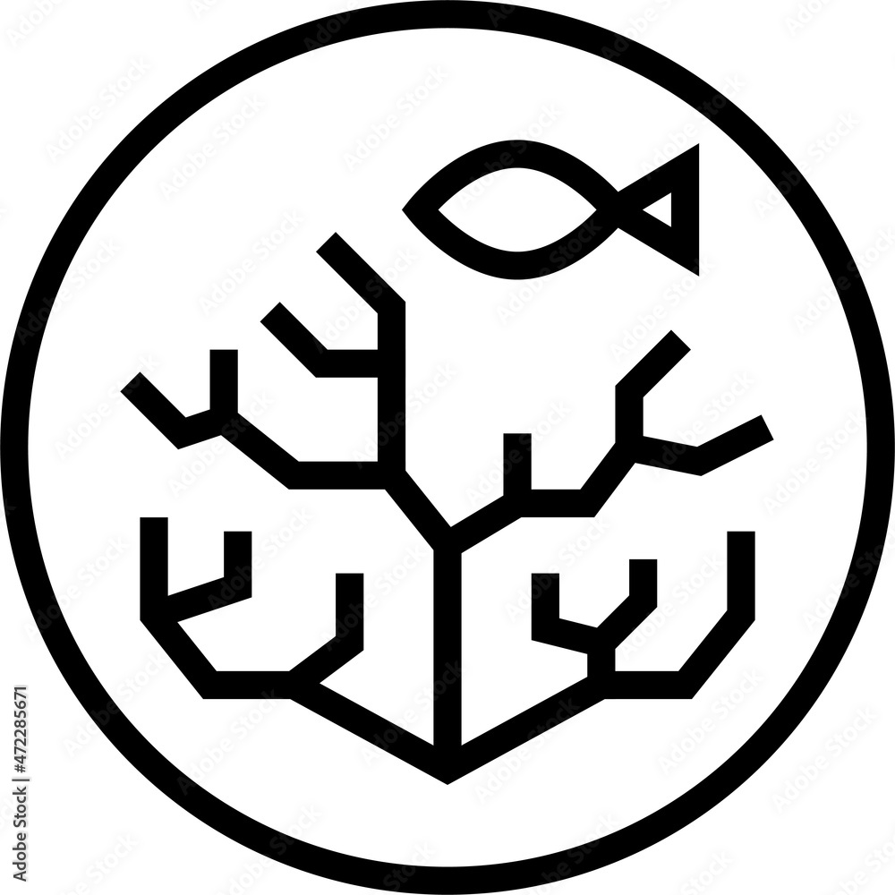 Safe for marine life label line icon, vector illustration Safe for marine life label line icon, vector illustration