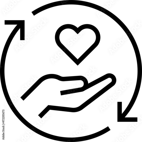 Give back label line icon, vector illustration