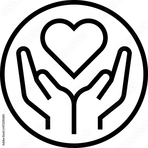 Ethically sourced label line icon, vector illustration