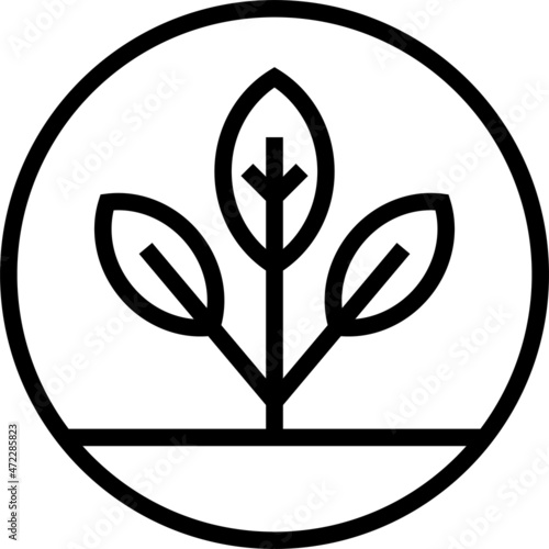 Plant base label line icon, vector illustration