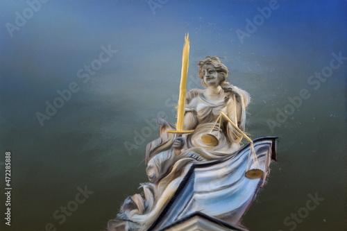 Bilde på lerret figur der justitia - illustration nach eigenen foto