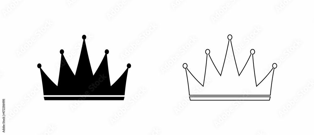 Crown icon vector illustration. Flat symbol. Crown icon vector illustration. Flat symbol.