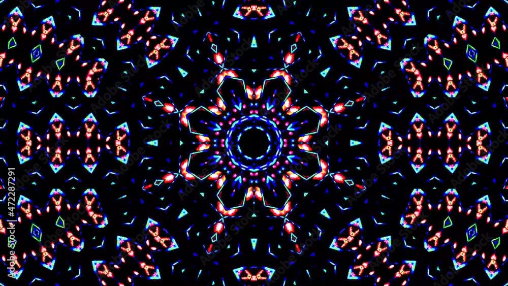 Abstract kaleidoscope shining beautiful red blue line smooth motion with shining light motion Abstract kaleidoscope shining beautiful red blue line smooth motion with shining light motion
